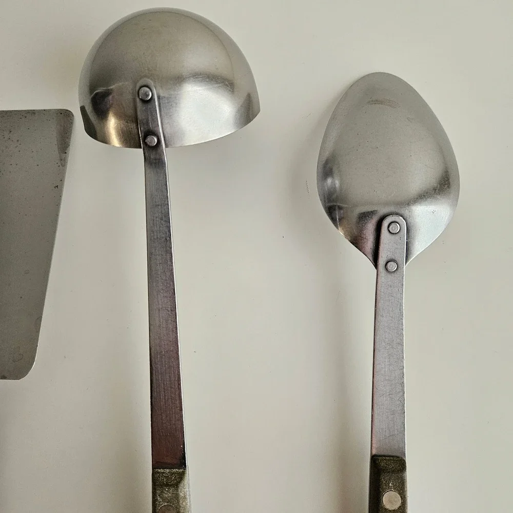 Ekco Flint Arrowhead Vintage Stainless Steel Kitchen Utensil Set 3pc USA FLAWS‎